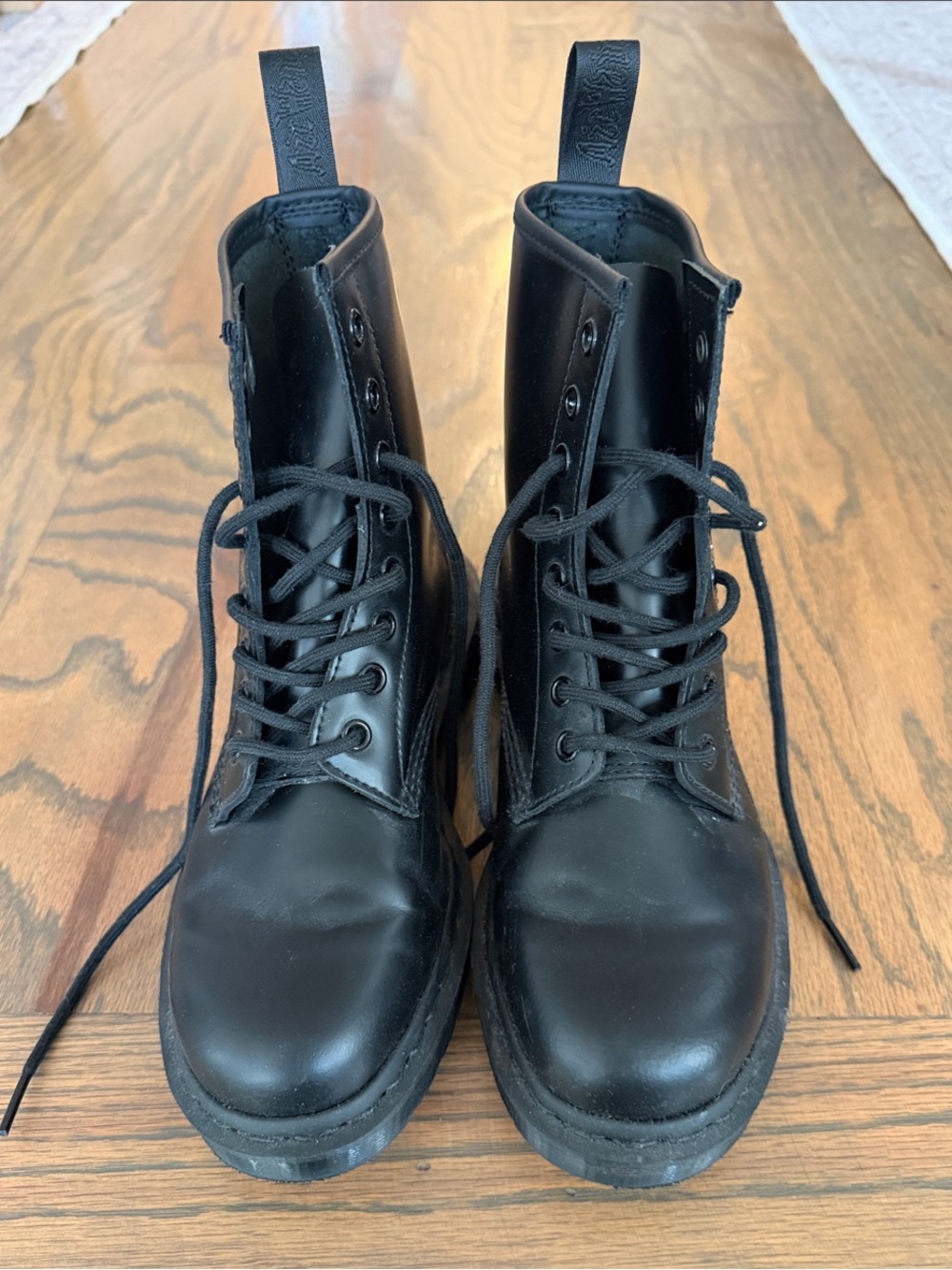 Dr. Martens Black Mono Smooth 1460 Leather 8-Eye Lace Combat Boots